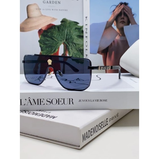 Versace Black Aviator Sunglasses with Medusa Logo